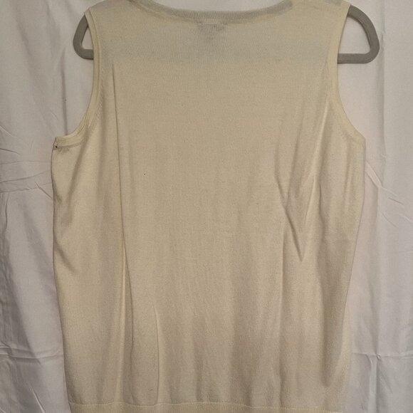 Talbots NWT Creme Cardigan Shell Cotton Blend (5% Cashmere) Size 1X - Picture 4 of 4